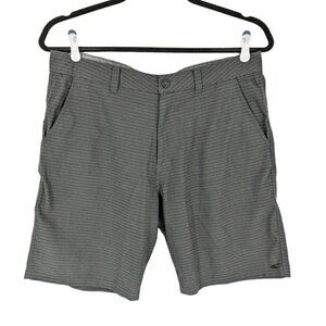 O' Neill Shorts Mens 38 Polyester Viscose Stretch Striped  Black Gray Chino